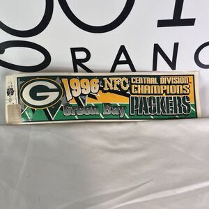 1996 NFC Central Division Champions Green Bay Packers Vtg Bumper Sticker 3x12”